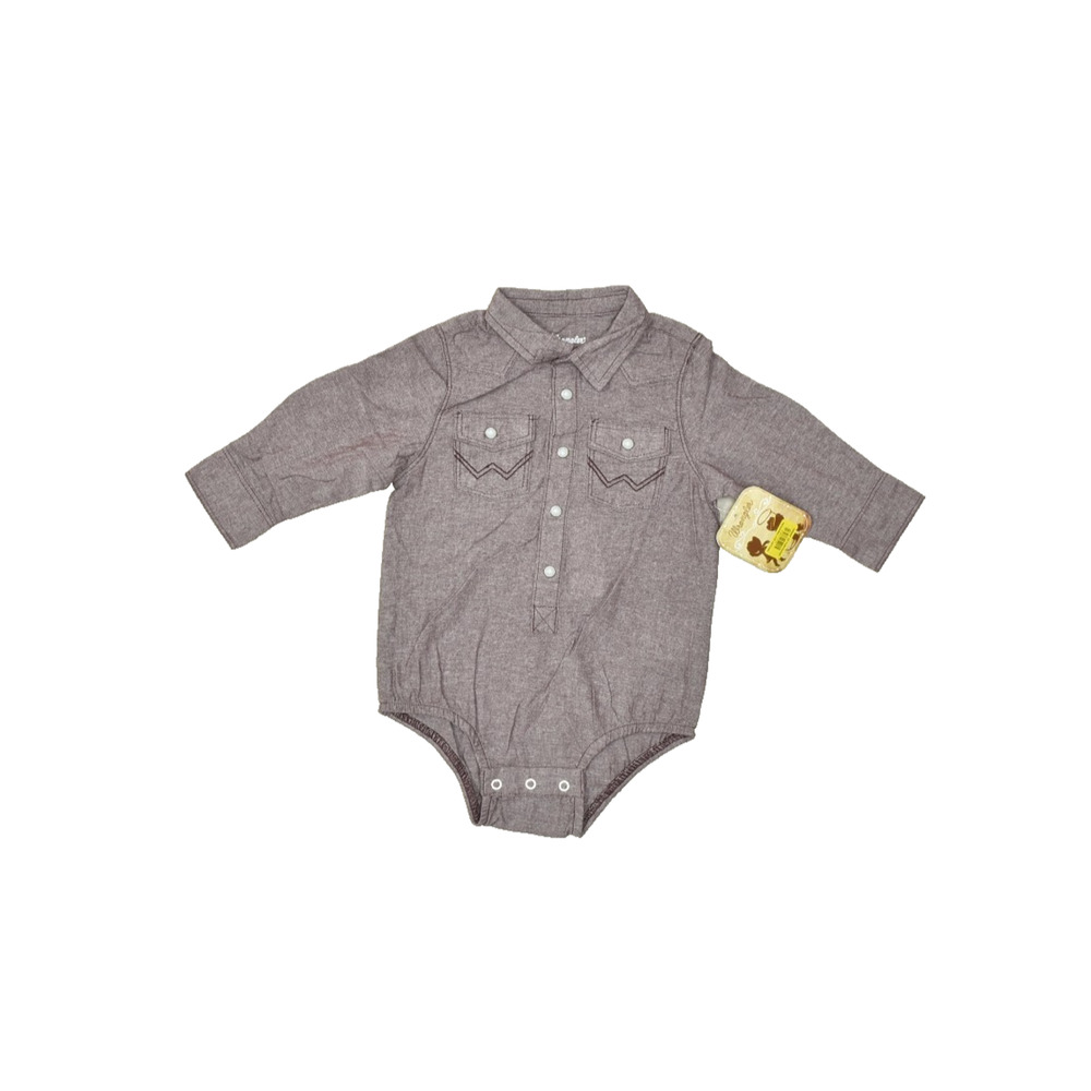 Wrangler Boy's 18 Month Bodysuit 100% Cotton Red Purple Long Sleeve NEW